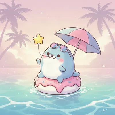Kawaii Seal Summer Avatar