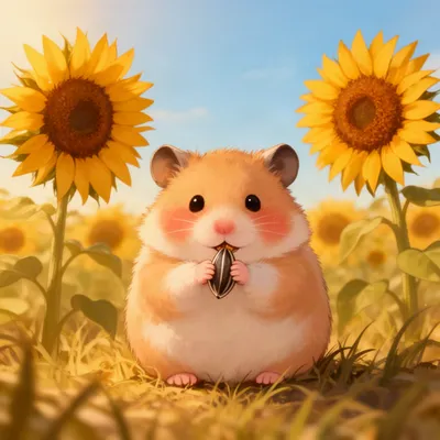 Kawaii Sunflower Hamster