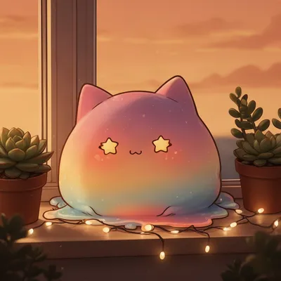 Sunset Blob Cat
