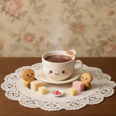 Kawaii Tea Cup Character Avatar
