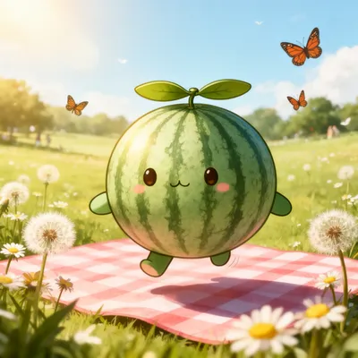 Kawaii Watermelon Picnic Avatar