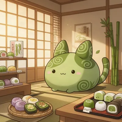 Matcha Cat Kawaii Avatar