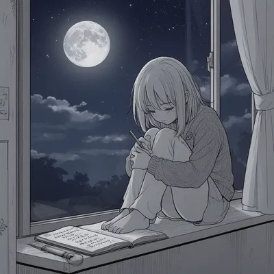 Moonlit Diary Manga Girl