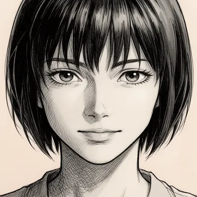 Confident Manga Woman Portrait