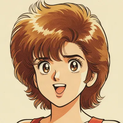 Retro 1980s Manga Woman