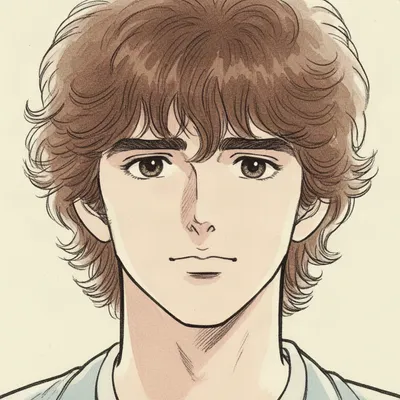 Retro Manga Boy Portrait