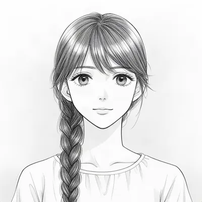 Serene Manga Woman Portrait