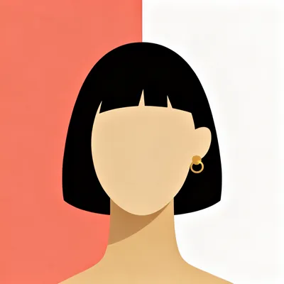 Minimalist Bob Portrait