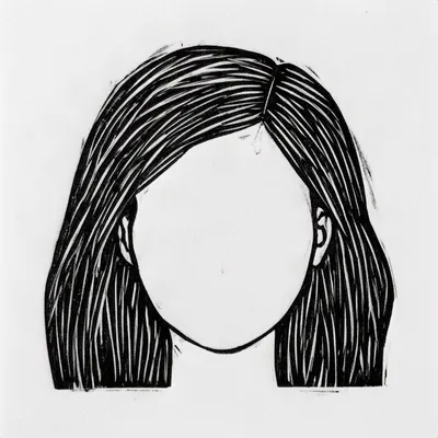 Minimalist Linocut Portrait