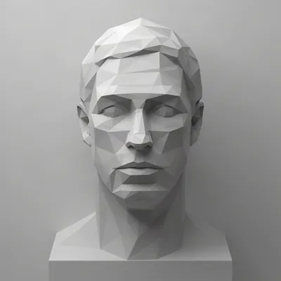 Minimalist Low-Poly Grey