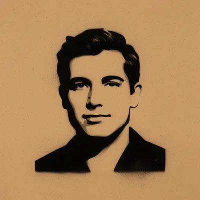 Minimalist Stencil Portrait
