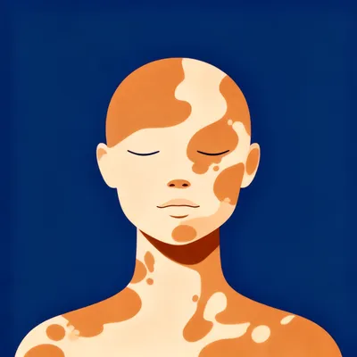 Blue Vitiligo Portrait