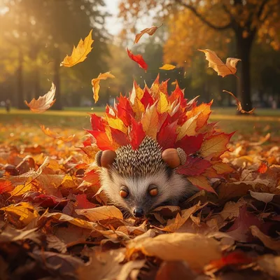 Autumn Leaf Hedgehog
