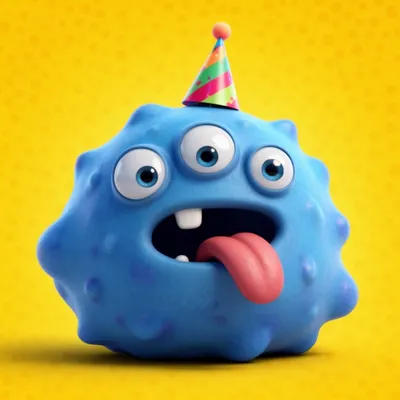 Goofy Blue Blob Monster