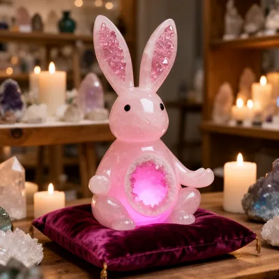 Rose Quartz Bunny Geode