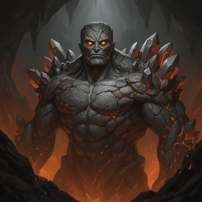 Stone Golem Magma Eyes