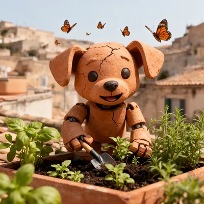 Clay Puppy Gardener