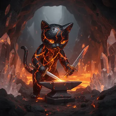 Obsidian Forge Cat