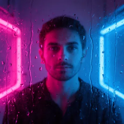 Neon Rain Reflection