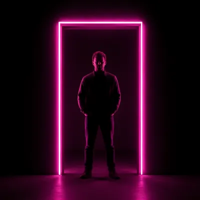 Neon Doorway Man