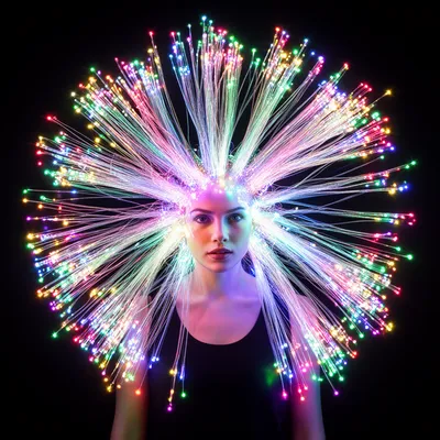 Neon Glow Fiber Optic Woman