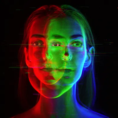 Neon Glow Glitch Portrait