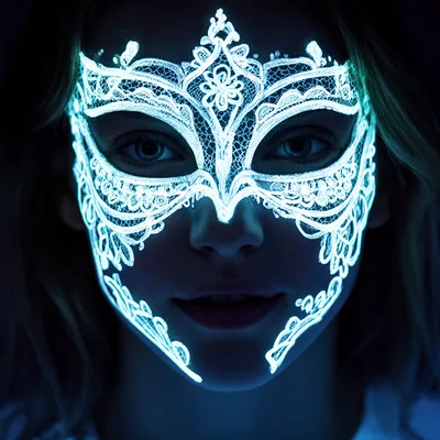 Neon Glow Lace Mask