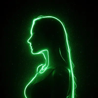 Neon Glow Laser Silhouette
