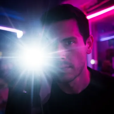Neon Flash Portrait