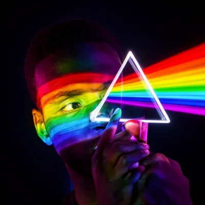 Neon Glow Prism Portrait