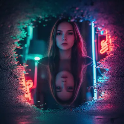 Neon Glow Reflection