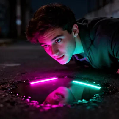 Neon Glow Reflection