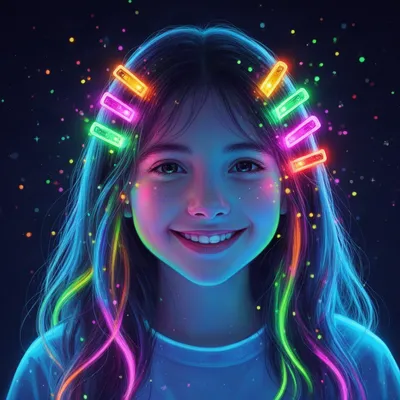 Neon Glow Teenage Girl
