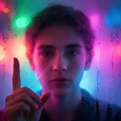 Neon Glow Through Glass