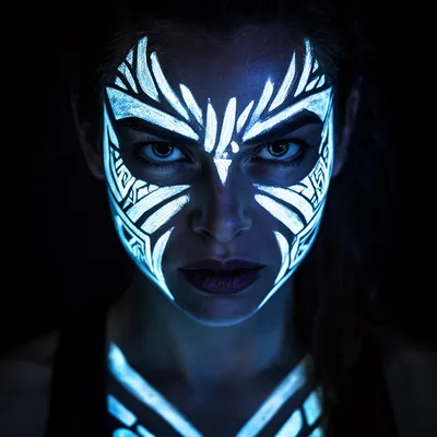 Neon Glow Tribal Warrior