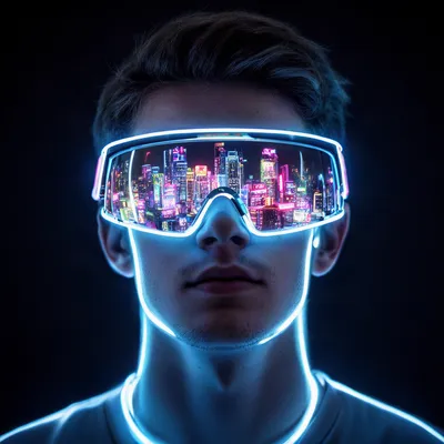 Neon Glow Visor Avatar