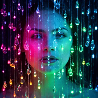 Neon Water Portrait