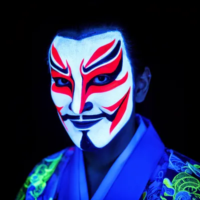 Neon Glow Kabuki Avatar