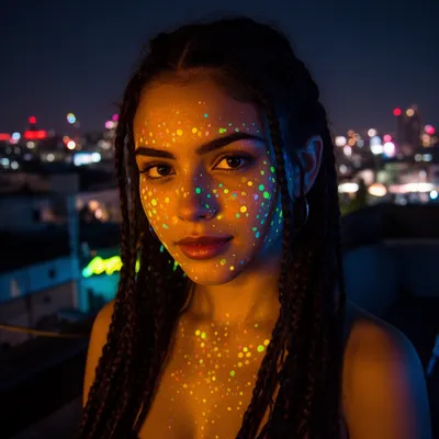 Neon Glow Urban Portrait