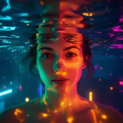 Neon Waterline Portrait