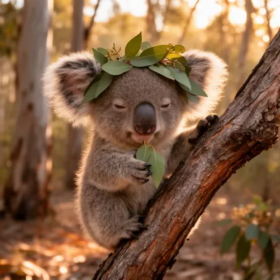Baby Koala Leaf Crown