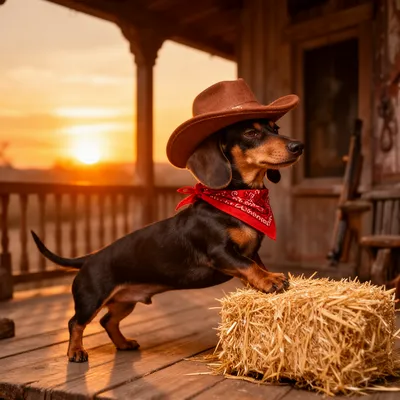 Cowboy Dachshund Marshal
