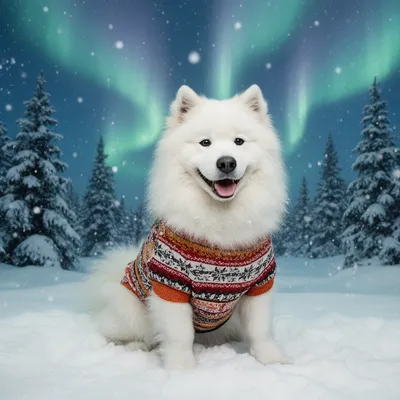 Festive Samoyed Winter Avatar