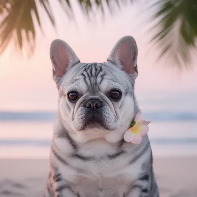Fluffy Beach Frenchie