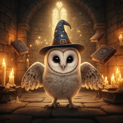 Magical Barn Owl Wizard