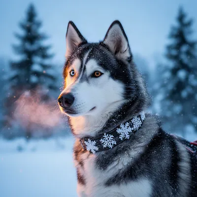 Majestic Winter Husky