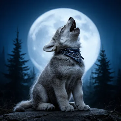 Moonlit Wolf Pup Avatar