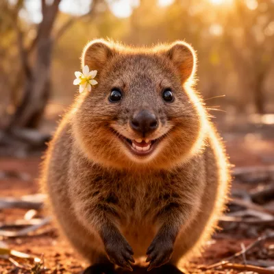 Smiling Quokka Portrait