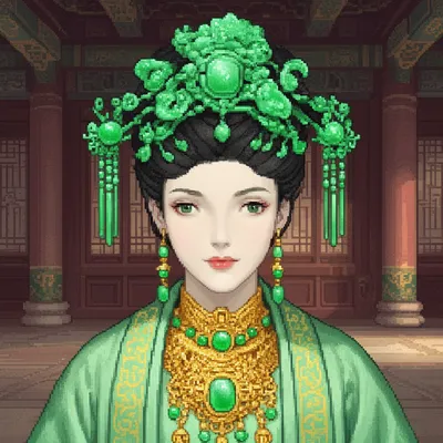 Jade Empress Pixel Portrait