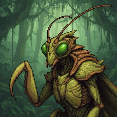 Mantis Warrior Pixel Avatar